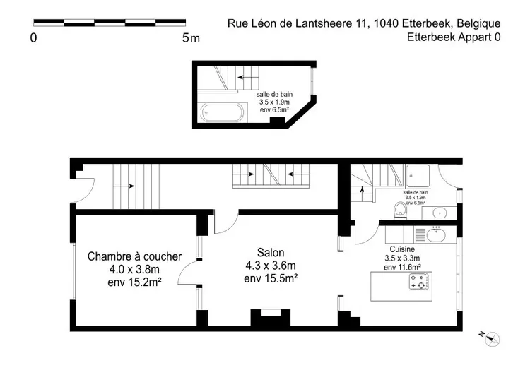 Modern one bedroom apartment in Etterbeek, Brussels Interior 1