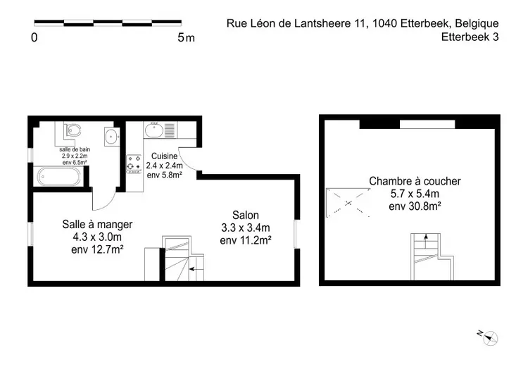 Appartement stylé d'une chambre à coucher à Etterbeek, Bruxelles Interior 1