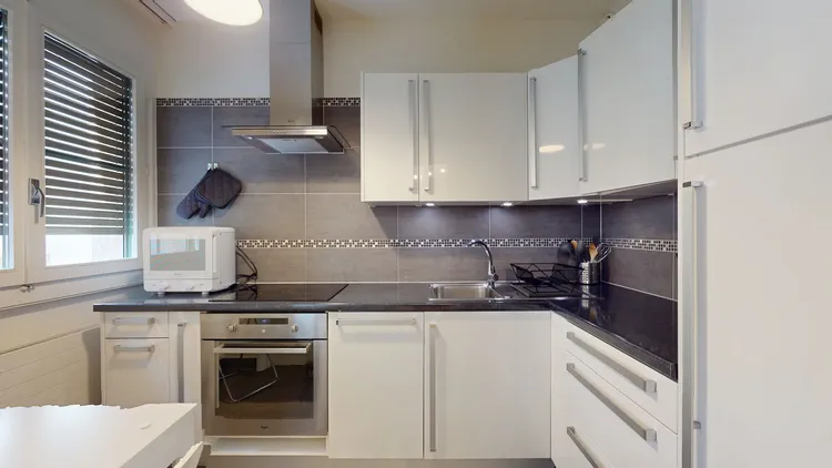 Studio lumineux avec coin nuit, bureau et cuisine équipée à Genève Interior 2