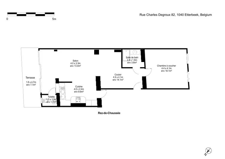 Modern double room apartment in Etterbeek, Brussels Interior 2